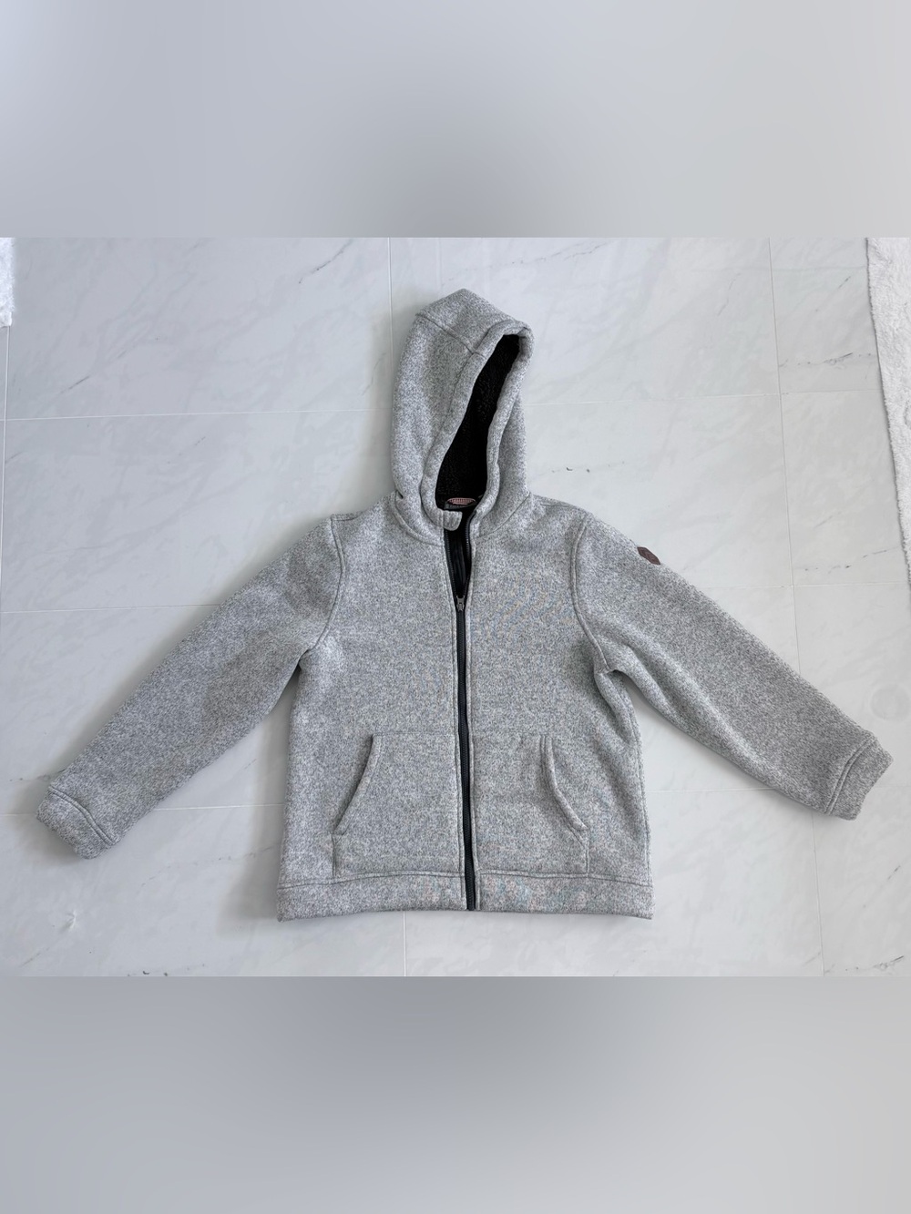 Free Country Boys Full Zip Mountain Fleece Hoodie Jacket Grey Size XL 18/20